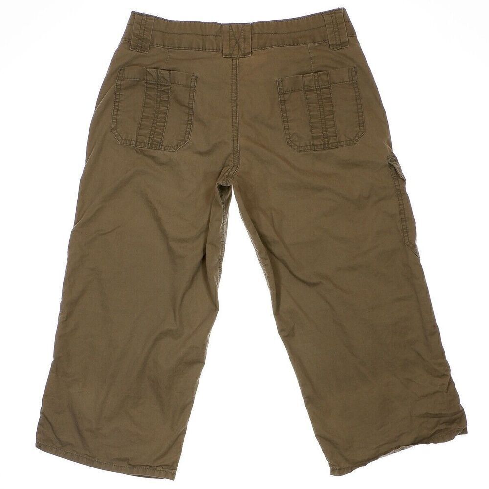 Calvin Klein Roll Cuff Crop Pants Size 4 Womens Olive Lightweight Cotton 30 x 19 - Picture 3 of 10